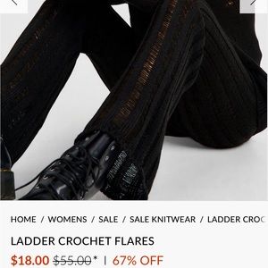 ISO BOOHOO LADDER CROCHET FLARE PANTS IN S OR XS